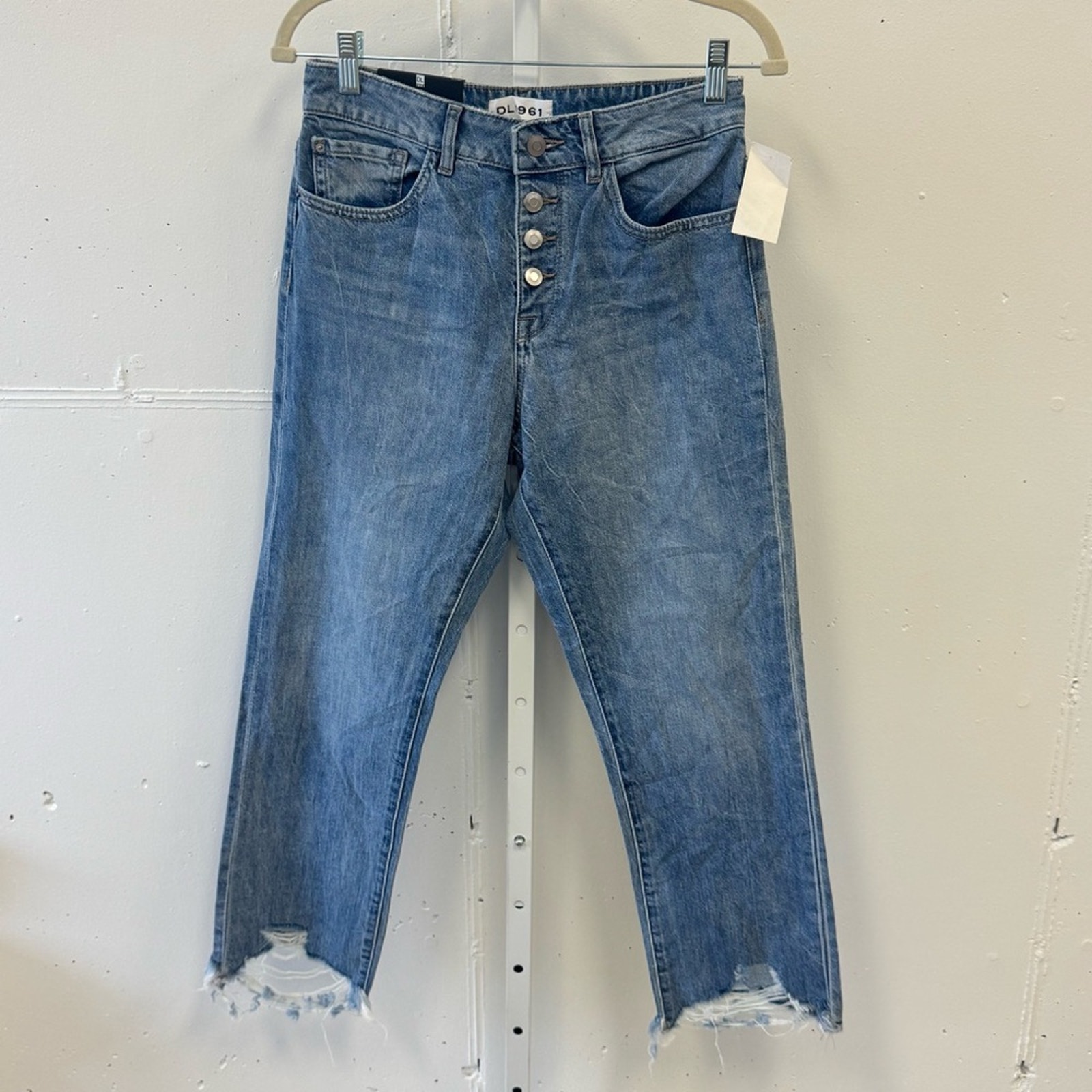 Nwt Dl1961 Patti High Rise Straight Button Fly Denim Jeans Medium Wash W27